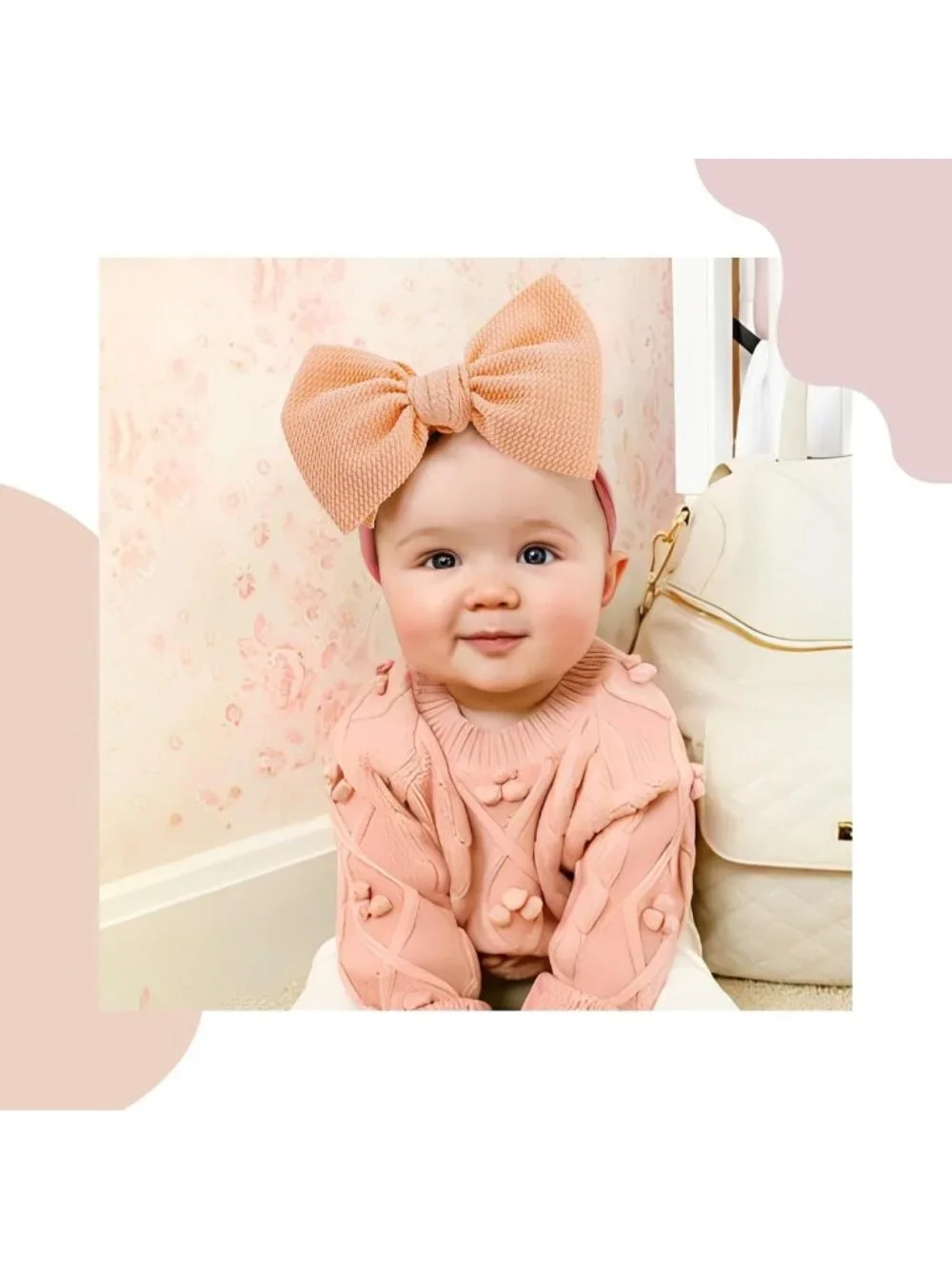 Handmade Baby Headbands - Elastic Nylon Hairbands with Bows for Newborns